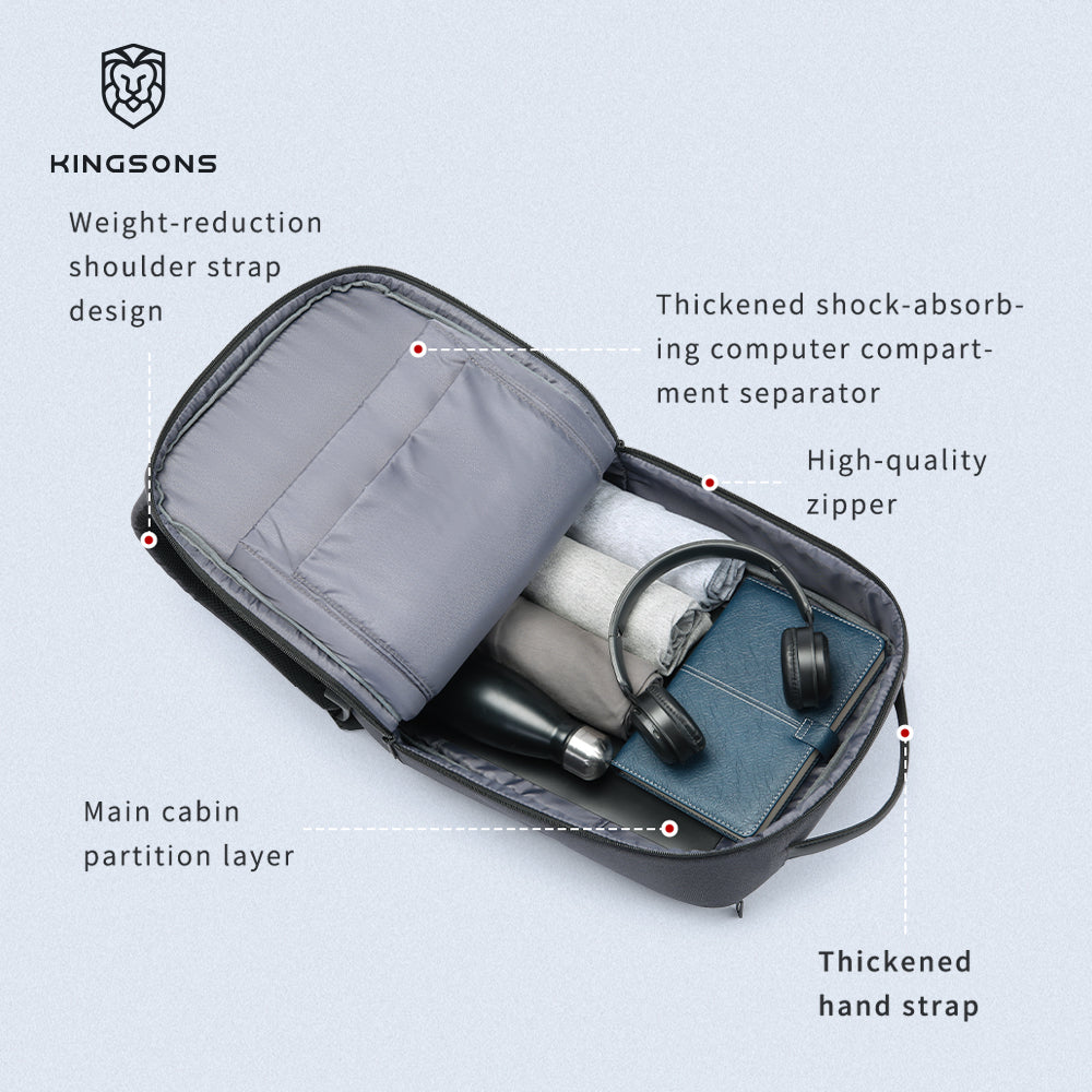Kingsons Custom OEM Business Travel Backpack Multifunctional Waterproof Laptop Bag with Patent - KS24021（RMB 71.8)