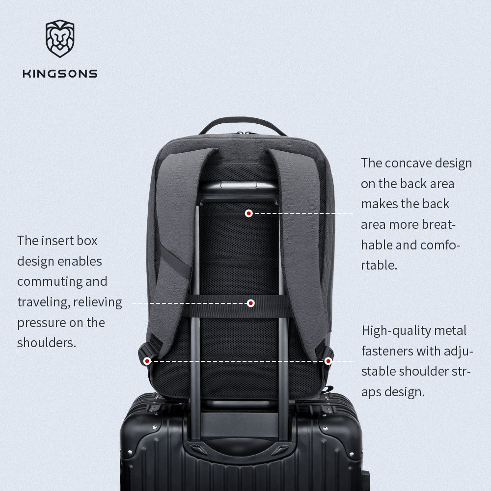 Kingsons Custom OEM Business Travel Backpack Multifunctional Waterproof Laptop Bag with Patent - KS24021（RMB 71.8)