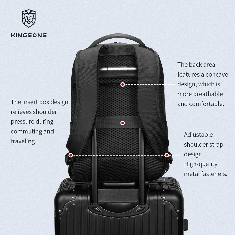 Kingsons Customized Laptop Backpack Travel Computer School Bag Smooth Waterproof - KS25458（RMB78.3)