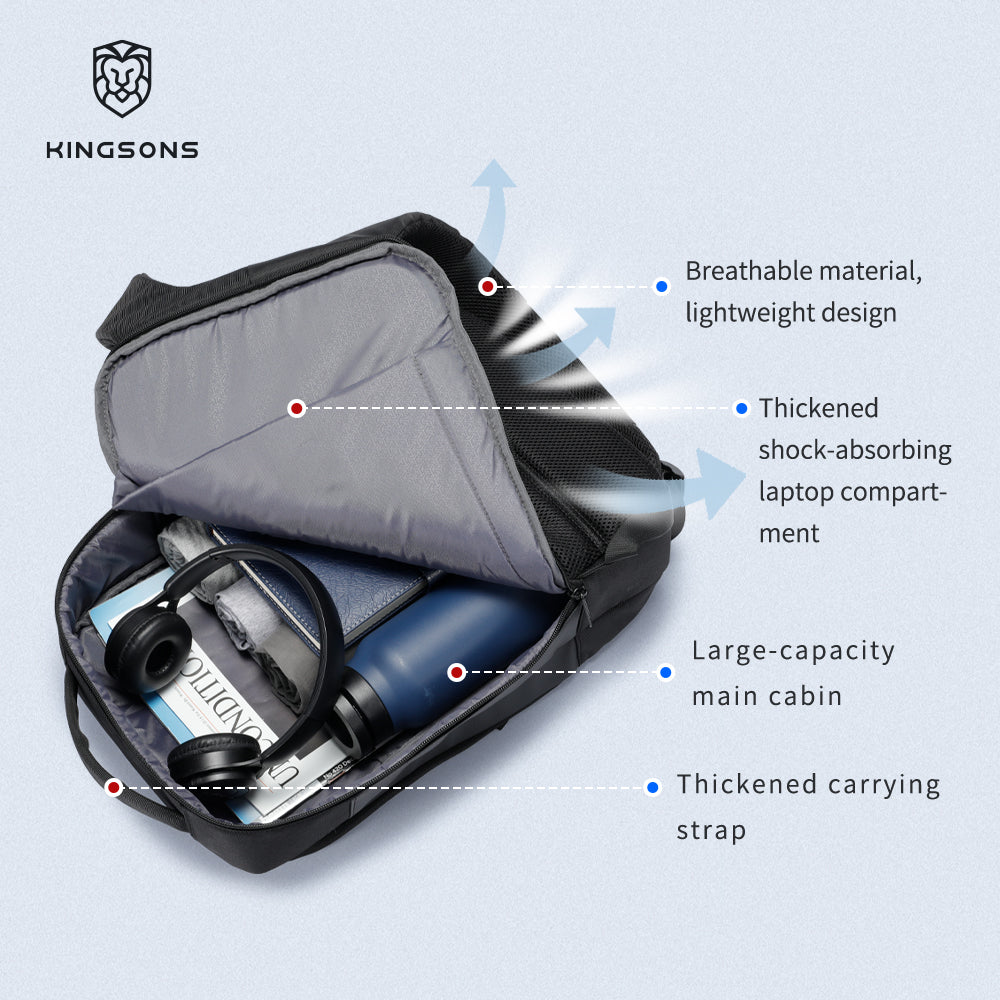 Kingsons New Design Student Backpack Custom School Bag Shockproof Waterproof Laptop - KS25460（RMB 84.96)