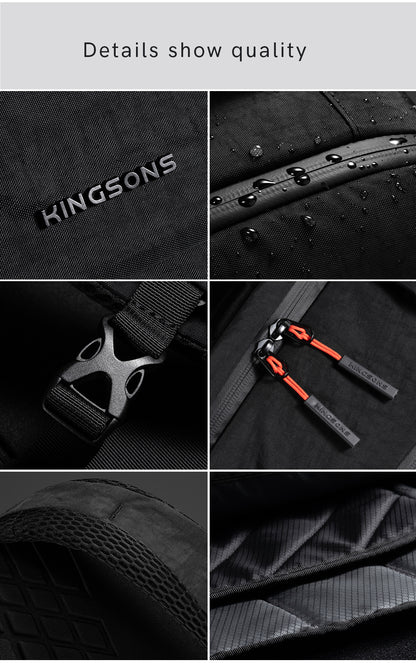 Kingsons 15.6Inch Business Backpack Big Capacity Waterproof Laptop Backpack - KS25055