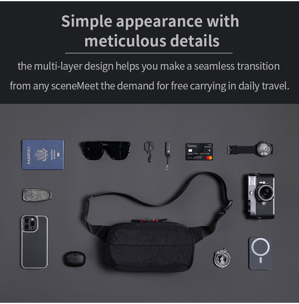 Kingsons Large Capacity Waterproof Sling Bag For Business Travel Crossbody Bag For Hiking - KS25056