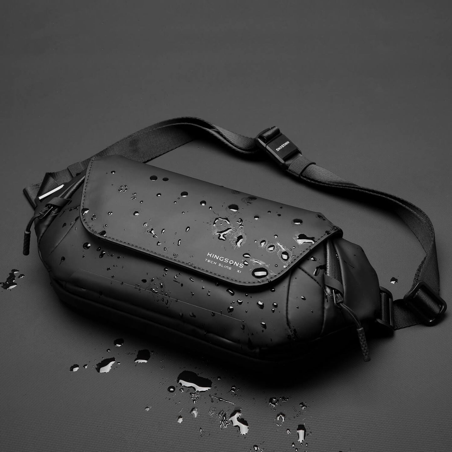 Kingsons tech sling bag ks3249w is made of waterproof fabric