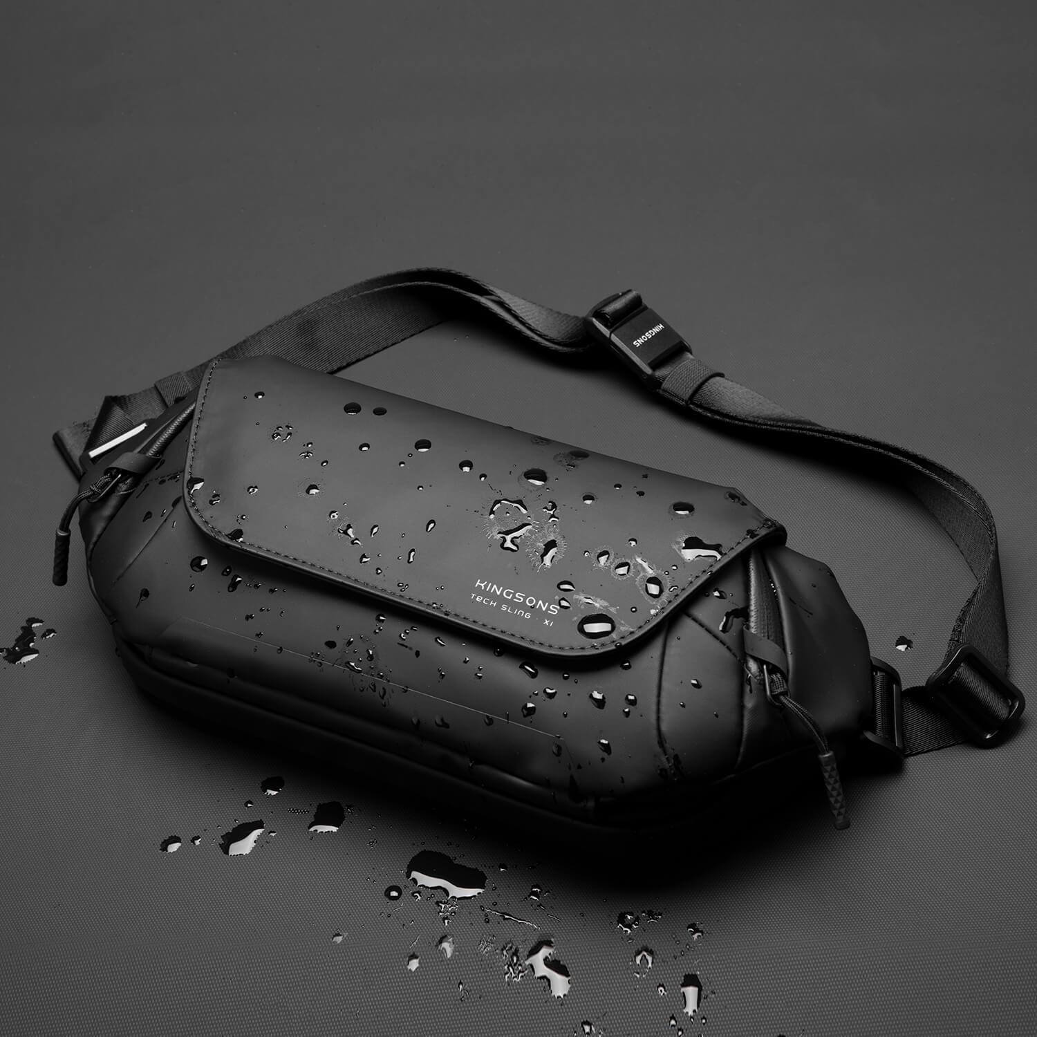 Kingsons tech sling bag ks3249w is made of waterproof fabric