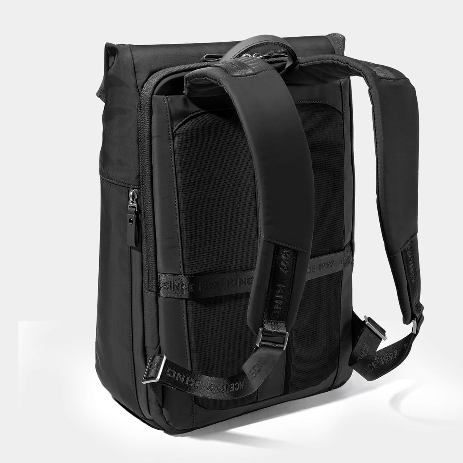 Kingsons business backpack ks3318w back view with trolley sleeve
