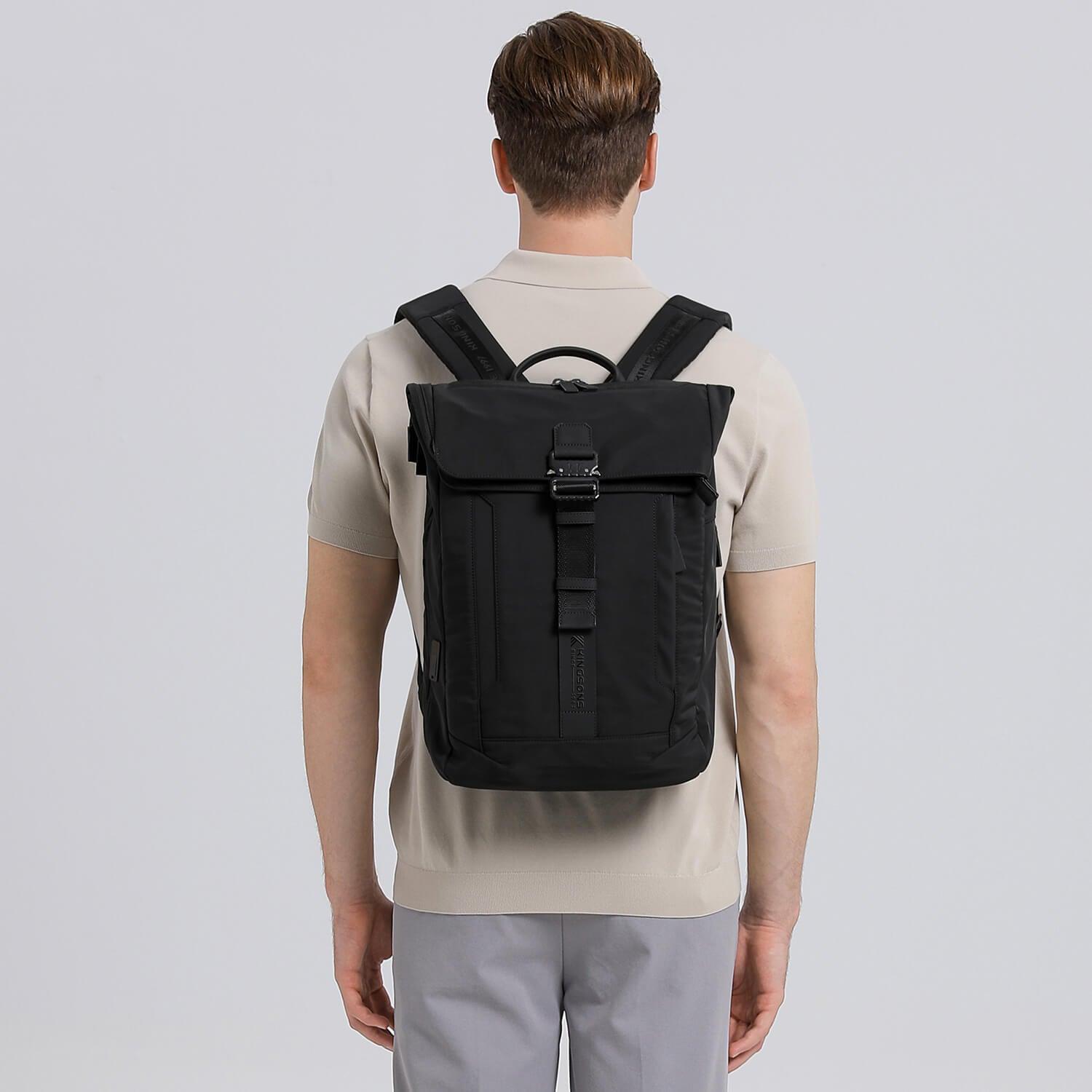 Model showcasing the Kingsons business backpack KS3318w