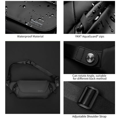 Kingsons sling bag KS3248W is made of waterproof material, YKK aquaguard zips and features a adjustable shoulder strap