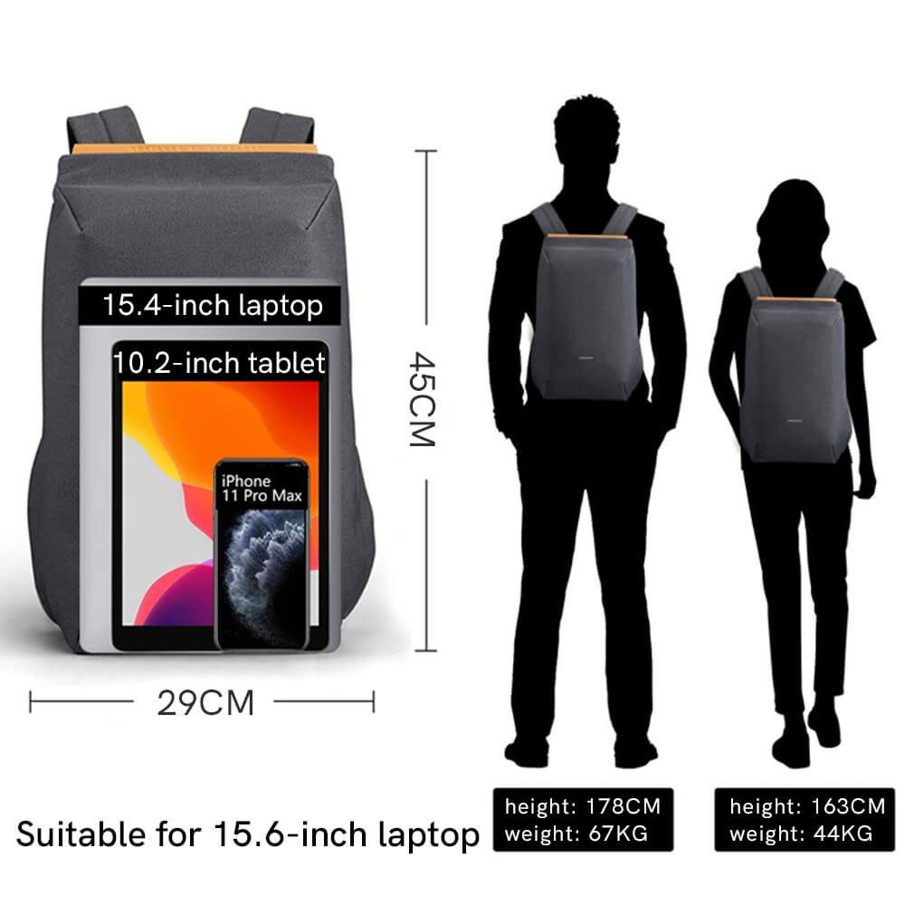 Kingsons anti-theft travel backpack size ： 29cmx45cm suit for 15.6inch laptop and 10.2 inch tablet