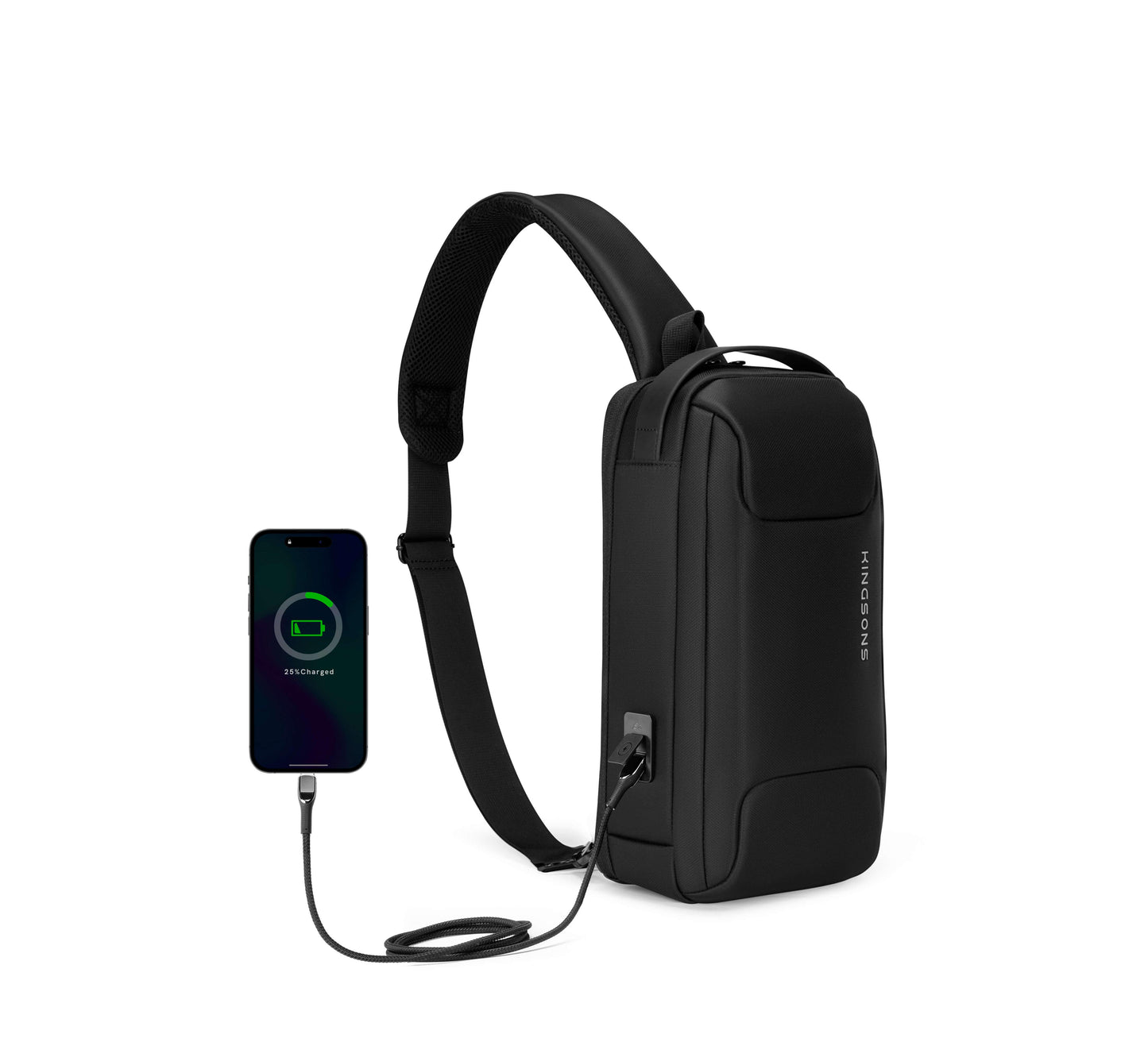 Kingsons anti theft sling bag ks3288w with USB charger 