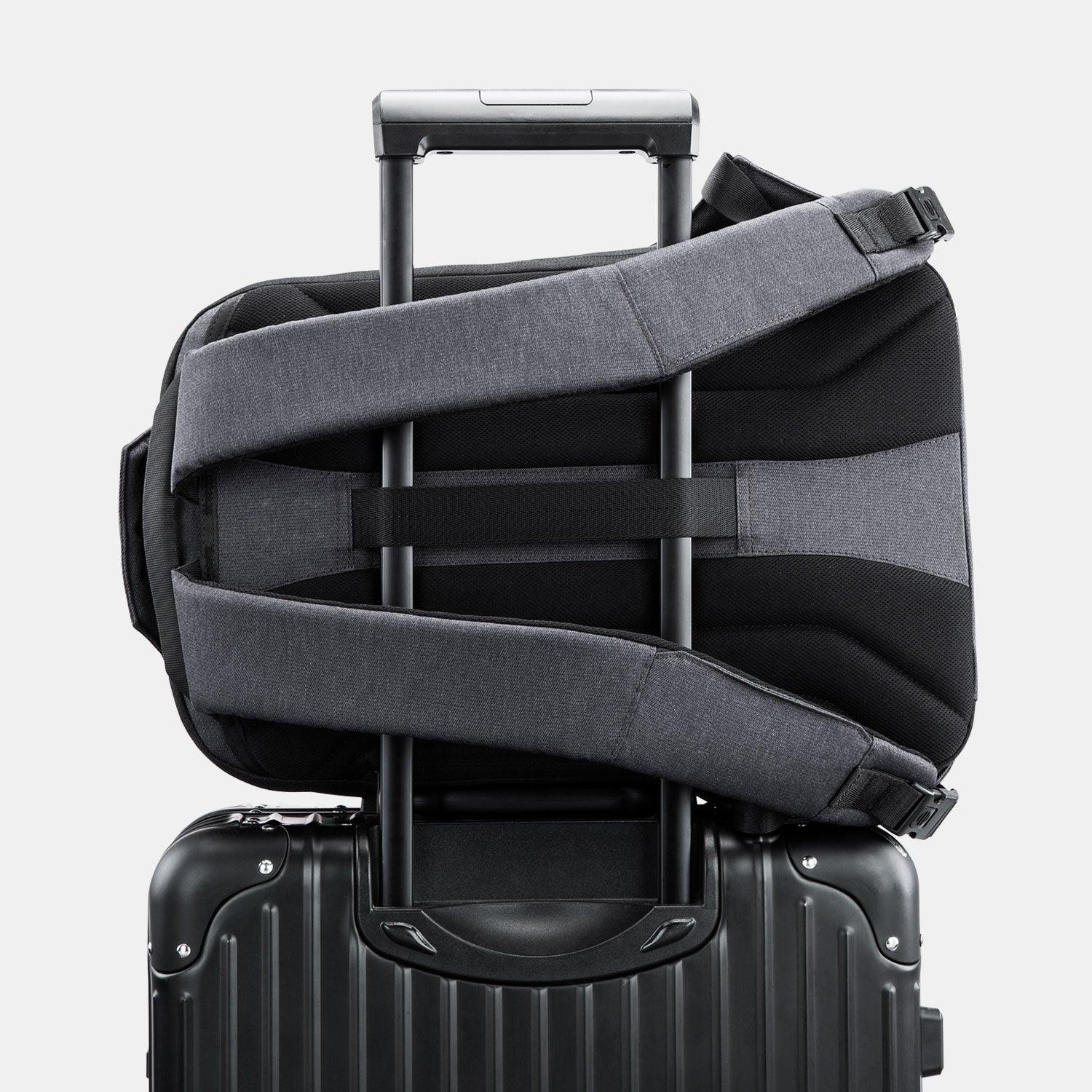 Kingsons backpack KS3233W-A with luggage strap, designed for easy attachment to luggage